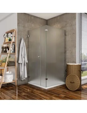 Eck-Duschkabine Borba 07 - aussenöffnend - Chrom - Satino