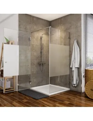 Eck-Duschkabine Bela 01 - Pendelband - Chrom - Blinds