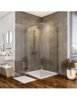 Eck-Duschkabine Bela 05 - Pendelband - Chrom - Klarglas