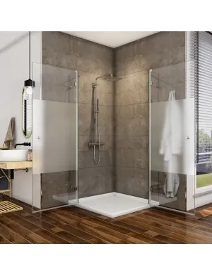 Eck-Duschkabine Borba 06 - aussenöffnend - Chrom - Blinds