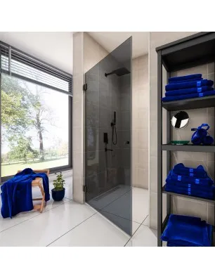 Duschtüren Escada 01 - Pendelband - Schwarz - Grauglas