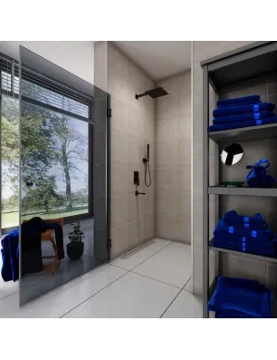 Duschtüren Escada 01 - Pendelband - Schwarz - Grauglas