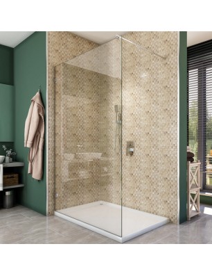 Walk In Dusche  - Almada 01 - Duschwand - Chrom - Klarglas