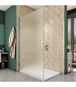 Walk In Dusche - Almada 01 - Duschwand - Chrom - Satino