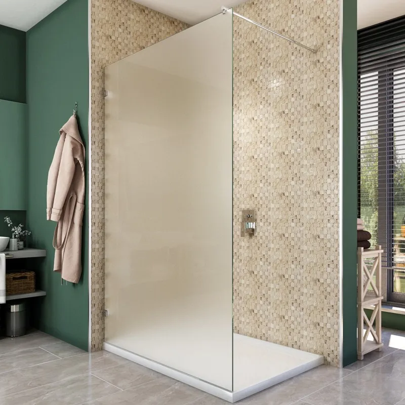 Walk In Dusche - Almada-01 - Duschwand - Chrom - Satino Walk In Dusche - Almada-01 - Duschwand - Chrom - Satino