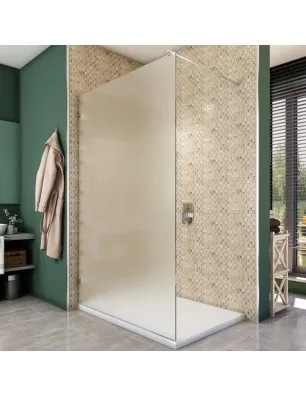 Walk In Dusche - Almada 01 - Duschwand - Chrom - Satino