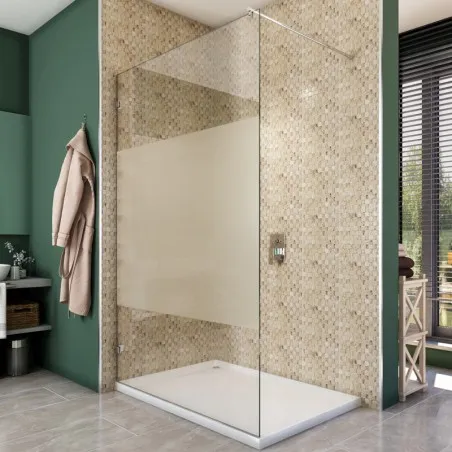 Walk In Dusche - Almada 01 - Duschwand - Chrom - Blinds