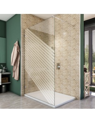 Walk In Dusche  - Almada 01 - Duschwand - Chrom - Bevels
