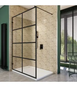 Walk In Dusche - Amora 01 - Duschwand - Schwarz - Loft 2