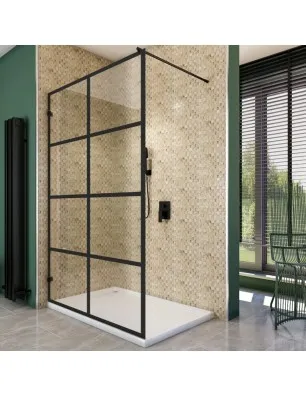 Walk In Dusche - Amora 01 - Duschwand - Schwarz - Loft 2