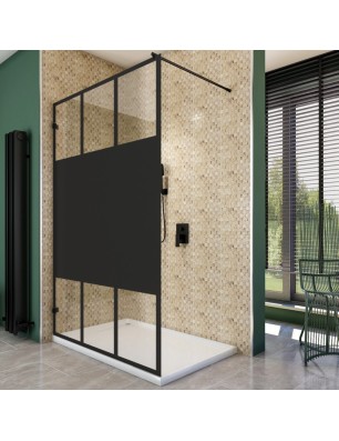 Walk In Dusche  - Amora 01 - Duschwand - Schwarz - Loft 4