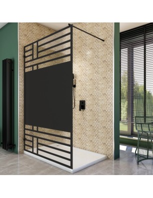 Walk In Dusche  - Amora 01 - Duschwand - Schwarz - Loft 5