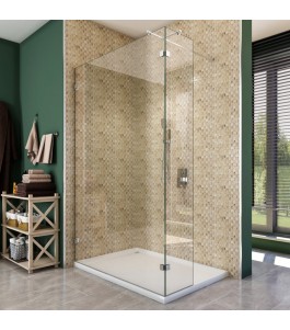 Walk In Dusche  - Almada 03 - Duschwand - Chrom - Klarglas