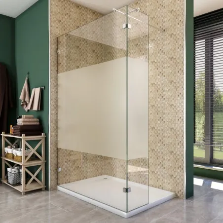 Walk In Dusche - Almada 03 - Duschwand - Chrom - Blinds