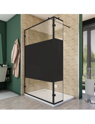 Walk In Dusche  - Amora 03 - Duschwand - Schwarz - Loft 3