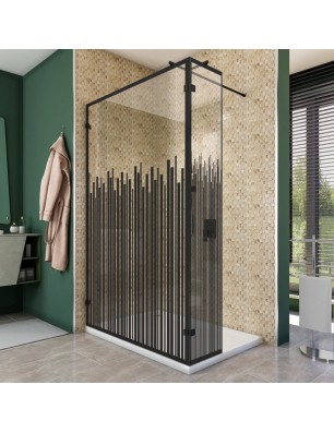 Walk In Dusche  - Amora 03 - Duschwand - Schwarz - Loft 6