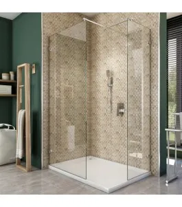 Walk In Dusche - Almada 04 - Duschwand - Chrom - Klarglas