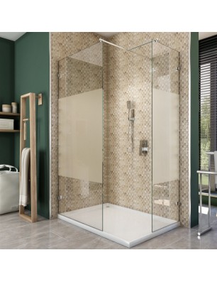 Walk In Dusche  - Almada 04 - Duschwand - Chrom - Blinds