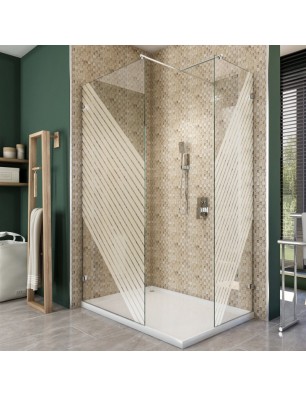 Walk In Dusche  - Almada 04 - Duschwand - Chrom - Bevels