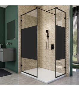 Walk In Dusche  - Amora 04 - Duschwand - Schwarz - Loft 3