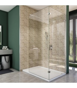 Walk In Dusche  - Almada 05 - Duschwand - Chrom - Klarglas