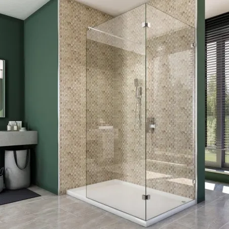 Walk In Dusche - Almada 05 - Duschwand - Chrom - Klarglas