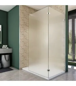 Walk In Dusche - Almada 05 - Duschwand - Chrom - Satino