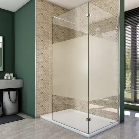 Walk In Dusche - Almada 05 - Duschwand - Chrom - Blinds