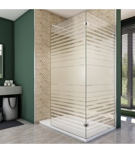 Walk In Dusche  - Almada 05 - Duschwand - Chrom - Stripes