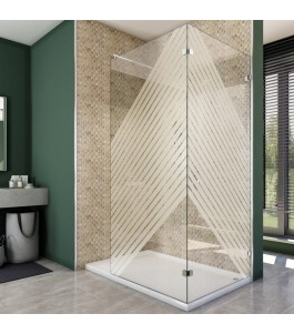 Walk In Dusche  - Almada 05 - Duschwand - Chrom - Bevels