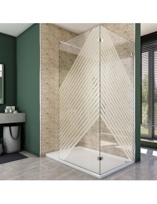 Walk In Dusche  - Almada 05 - Duschwand - Chrom - Bevels