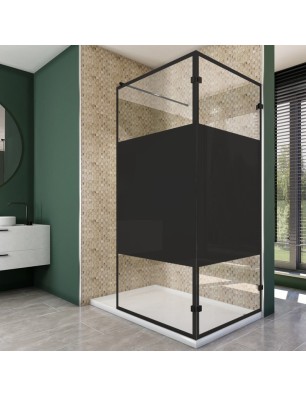 Walk In Dusche  - Amora 05 - Duschwand - Schwarz - Loft 3