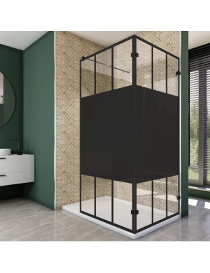 Walk In Dusche  - Amora 05 - Duschwand - Schwarz - Loft 4