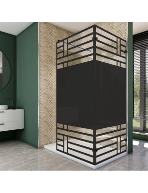 Walk In Dusche  - Amora 05 - Duschwand - Schwarz - Loft 5
