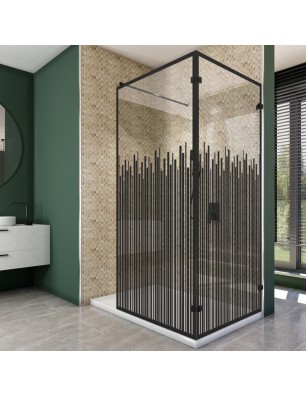 Walk In Dusche  - Amora 05 - Duschwand - Schwarz - Loft 6