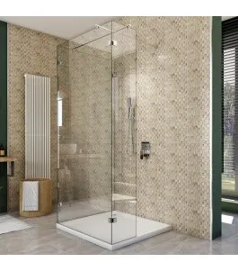 Walk In Dusche - Almada 07 - Duschwand - Chrom - Klarglas