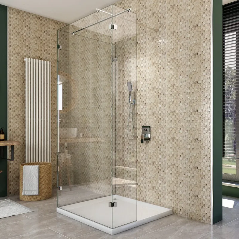 Walk In Dusche - Almada-07 - Duschwand - Chrom - Klarglas Walk In Dusche - Almada-07 - Duschwand - Chrom - Klarglas