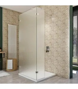 Walk In Dusche - Almada 07 - Duschwand - Chrom - Satino