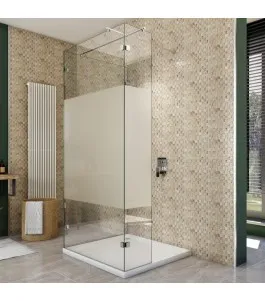 Walk In Dusche - Almada 07 - Duschwand - Chrom - Blinds