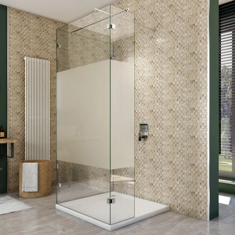 Walk In Dusche - Almada-07 - Duschwand - Chrom - Blinds