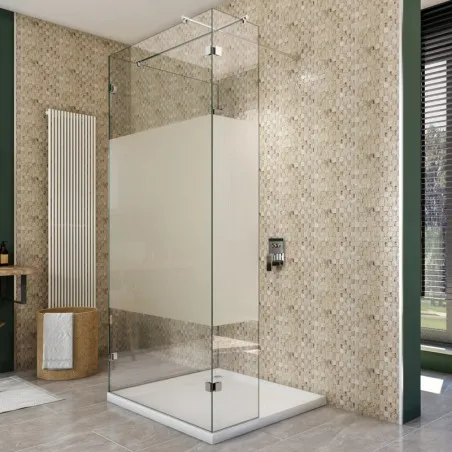 Walk In Dusche - Almada 07 - Duschwand - Chrom - Blinds