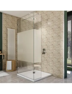 Walk In Dusche - Almada 07 - Duschwand - Chrom - Blinds