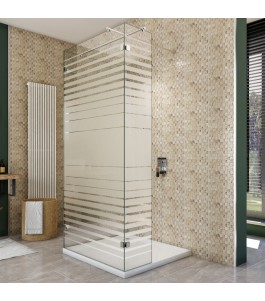 Walk In Dusche  - Almada 07 - Duschwand - Chrom - Stripes