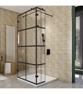 Walk In Dusche - Amora 07 - Duschwand - Schwarz - Loft 2