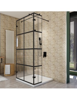 Walk In Dusche  - Amora 07 - Duschwand - Schwarz - Loft 2