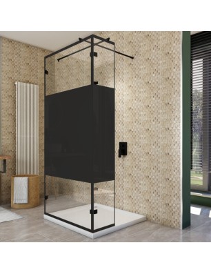 Walk In Dusche  - Amora 07 - Duschwand - Schwarz - Loft 3