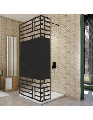 Walk In Dusche  - Amora 07 - Duschwand - Schwarz - Loft 5