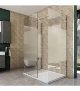 Walk In Dusche - Almada 08 - Duschwand - Chrom - Blinds