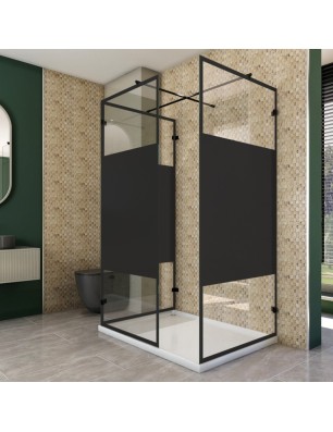Walk In Dusche  - Amora 08 - Duschwand - Schwarz - Loft 3