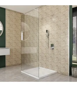 Walk In Dusche - Almada 09 - Duschwand - Chrom - Klarglas